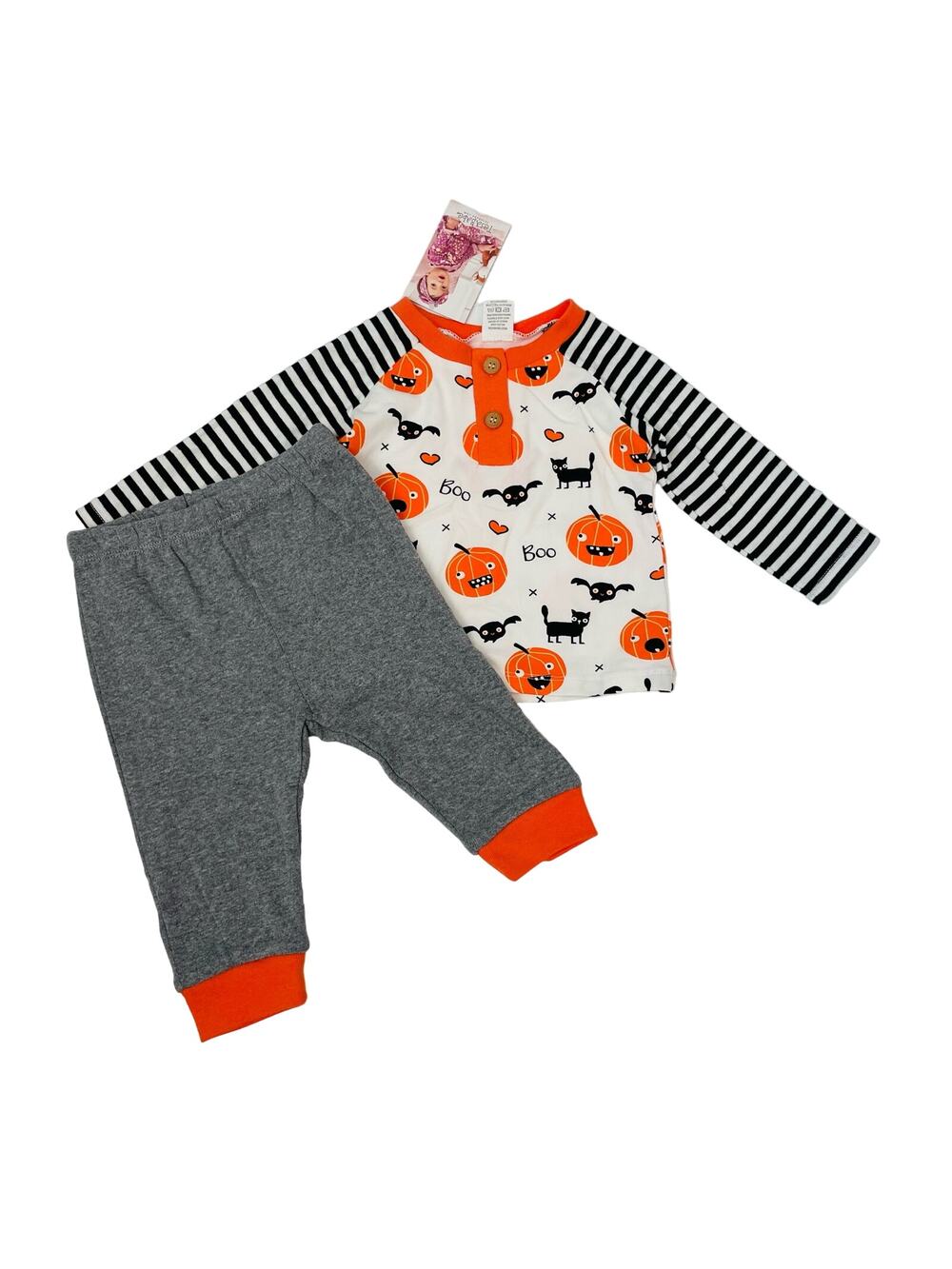 NWT Tesa Babe 6-9M Playful Pumpkins Pant Set
